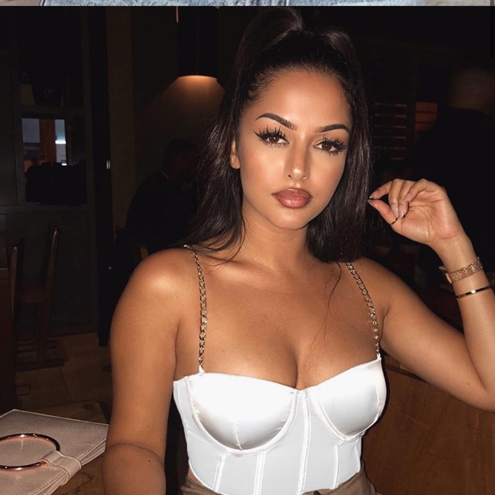 White chain bodice top